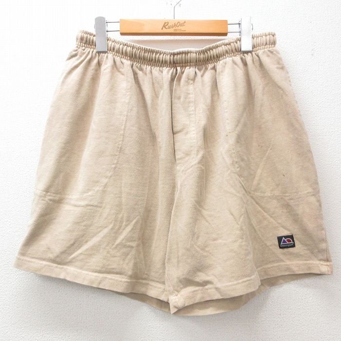 【50%OFF】W32★古着 ショート イージー パンツ ショーツ メンズ 90年代 90s Outersport ベージュ カーキ 25apr09 中古 ボトムス 短パン ショーパン