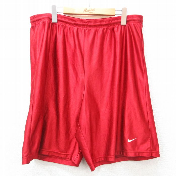 W37★古着 ナイキ NIKE ショート イージー パンツ ショーツ メンズ 90年代 90s ワンポイントロゴ USA製 赤 レッド 25apr09 中古 ボトムス 短パン ショーパン