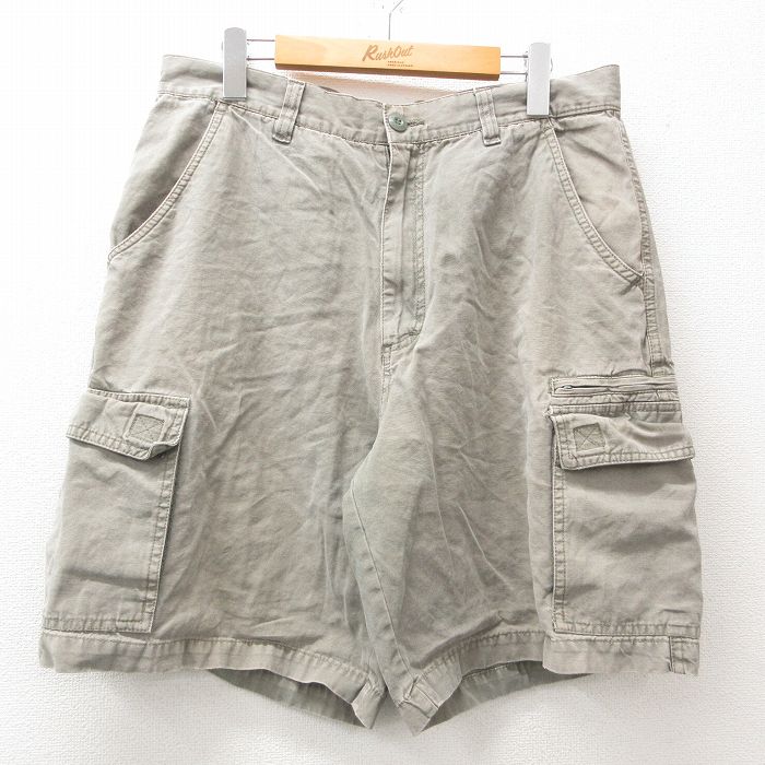 【50%OFF】W34★古着 ルート66 ショート カーゴ パンツ ショーツ メンズ 00年代 00s 緑系 グリーン 25apr09 中古 ボトムス 短パン ショーパン