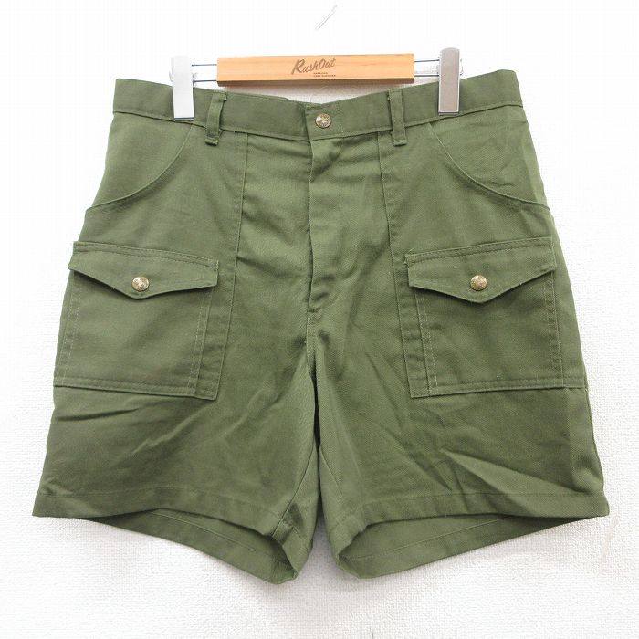 W34★古着 ショート ボーイスカウト ブッシュ パンツ ショーツ メンズ 緑 グリーン 25apr10 中古 ボトムス 短パン ショーパン