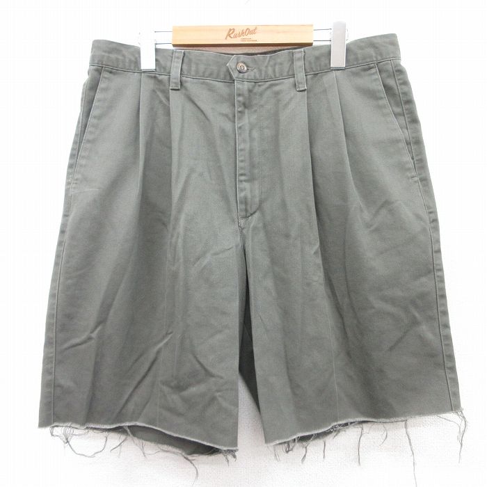 【50%OFF】W35★古着 ドッカーズ ショート チノ パンツ チノパン ショーツ メンズ 00年代 00s コットン 濃緑 グリーン 25apr11 中古 ボトムス 短パン ショーパン