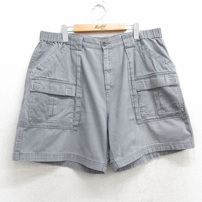 W38★古着 ショート ブッシュ パンツ ショーツ メンズ コットン グレー 25apr11 中古 ボトムス 短パン ショーパン