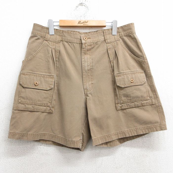 W35★古着 カベラス ショート ブッシュ パンツ ショーツ メンズ ダック地 コットン 茶系 ブラウン 25apr11 中古 ボトムス 短パン ショーパン