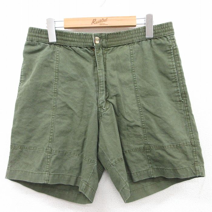 【50%OFF】W28★古着 ショート パンツ ショーツ メンズ 緑 グリーン 25apr17 中古 ボトムス 短パン ショーパン ハーフ