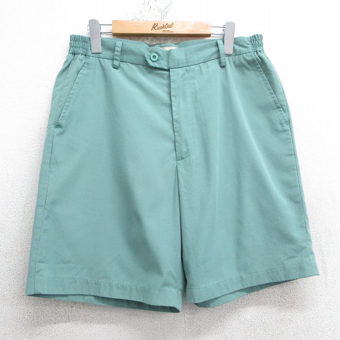 【50%OFF】W33★古着 HABAND ショート パンツ メンズ 薄緑 グリーン 25apr18 中古 ボトムス 短パン ショーパン ハーフ