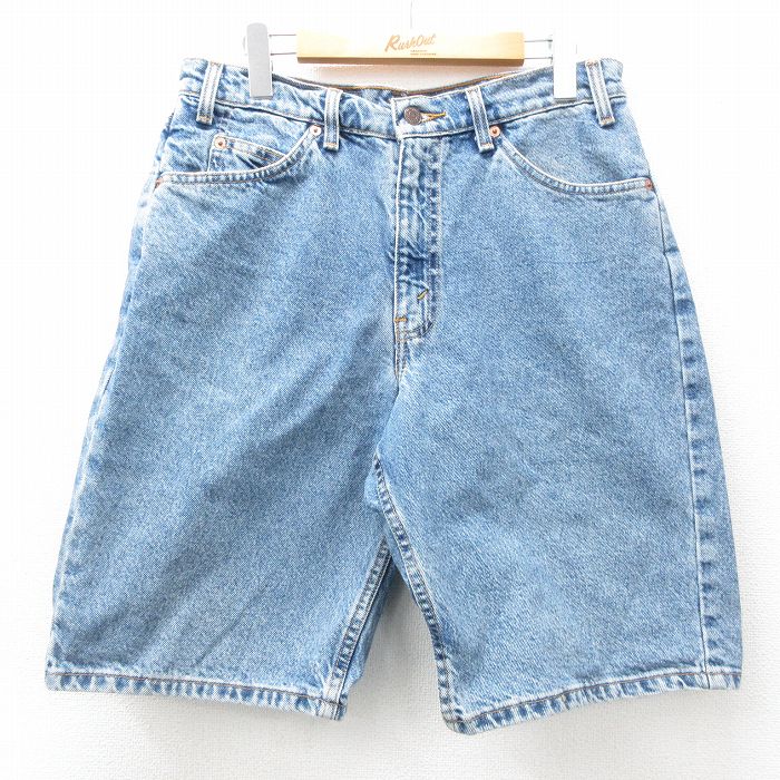 W33★古着 リーバイス Levis 550 ショート パンツ ショーツ メンズ 00年代 00s 紺 ネイビー デニム 25apr19 中古 ボトムス 短パン ショーパン ハーフ