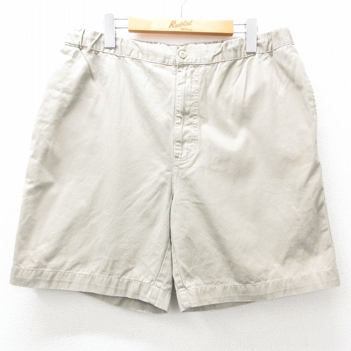 W35★古着 セントジョンズベイ ショート パンツ ショーツ メンズ コットン ベージュ カーキ 25apr19 中古 ボトムス 短パン ショーパン ハーフ