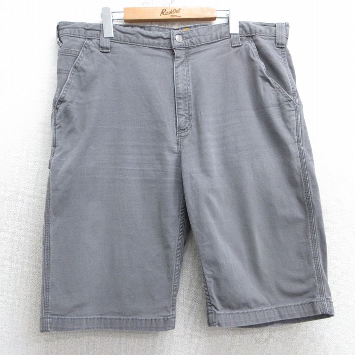 W40★古着 カーハート Carhartt ショート パンツ メンズ ダック地 大きいサイズ グレー 25apr19 中古 ボトムス 短パン ショーパン ハーフ