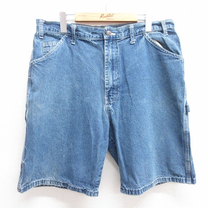 W36★古着 ディッキーズ Dickies ショート ペインター パンツ ショーツ メンズ 紺 ネイビー デニム 25apr21 中古 ボトムス 短パン ショーパン