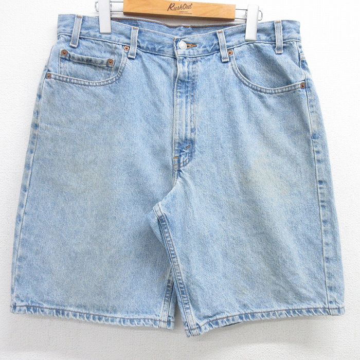 W35★古着 リーバイス Levis 550 ショート パンツ ショーツ メンズ コットン 薄紺 ネイビー デニム 25apr21 中古 ボトムス 短パン ショーパン ハーフ