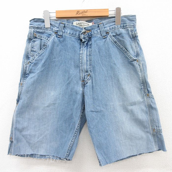 W32★古着 リーバイス Levis ショート ペインター パンツ ショーツ メンズ コットン 紺 ネイビー デニム 25apr23 中古 ボトムス 短パン ショーパン