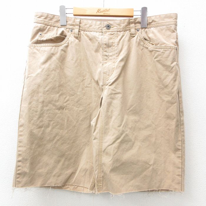 W38★古着 ノースフェイス THE NORTH FACE ショート パンツ ショーツ メンズ ダック地 コットン ベージュ カーキ 25apr25 中古 ボトムス 短パン ショーパン ハーフ