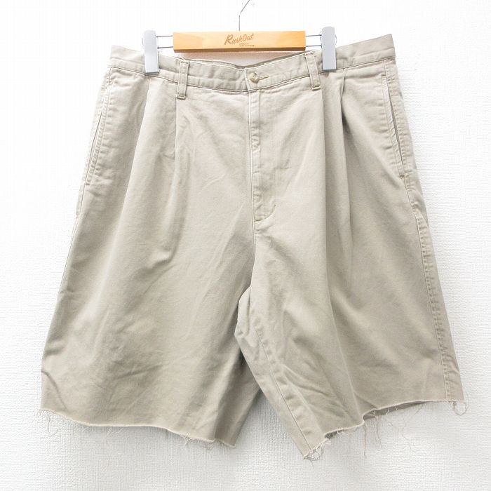 W36★古着 エディーバウアー ショート チノ パンツ ショーツ チノパン メンズ 00年代 00s コットン ベージュ カーキ 【spe】 25apr25 中古 ボトムス 短パン ショーパン