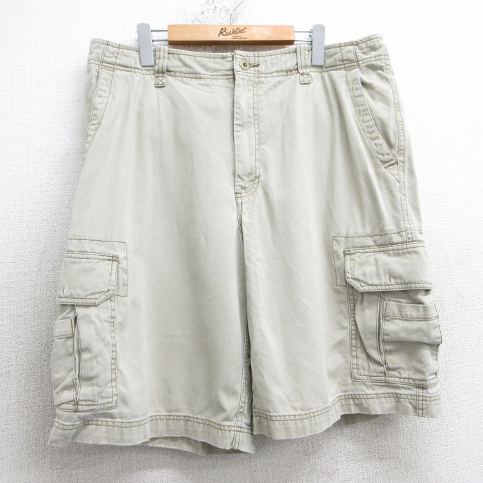 W36★古着 オールドネイビー OLD NAVY ショート カーゴ パンツ ショーツ メンズ 00年代 00s コットン ベージュ カーキ 25apr26 中古 ボトムス 短パン ショーパン