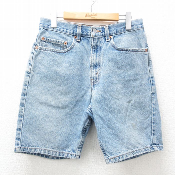 W31★古着 Levis リーバイス 505 ショート パンツ ショーツ メンズ 00年代 00s コットン 紺 ネイビー デニム 25apr28 中古 ボトムス 短パン ショーパン ハーフ