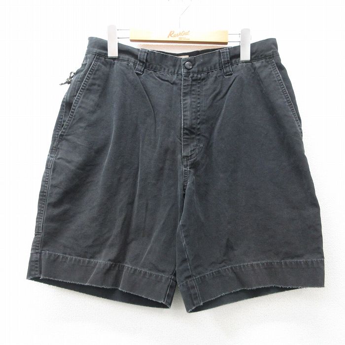W32★古着 セントジョンズベイ ショート パンツ ショーツ メンズ 00年代 00s コットン 黒 ブラック 25apr28 中古 ボトムス 短パン ショーパン ハーフ