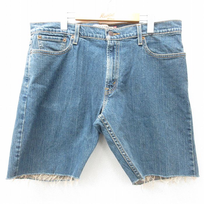 W39★古着 リーバイス Levis 514 ショート パンツ ショーツ メンズ 紺 ネイビー デニム 25apr28 中古 ボトムス 短パン ショーパン ハーフ