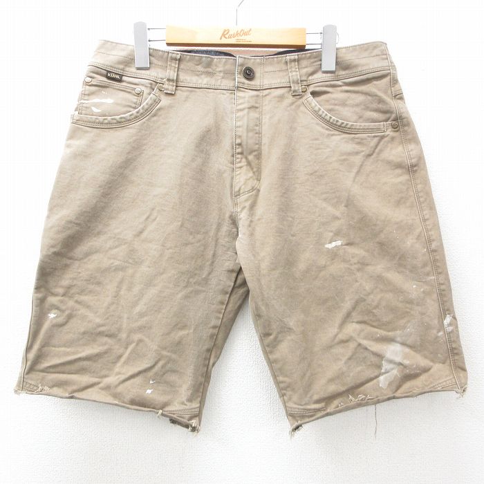 【50%OFF】W34★古着 KUHL ショート パンツ ショーツ メンズ ベージュ カーキ 25apr28 中古 ボトムス 短パン ショーパン ハーフ