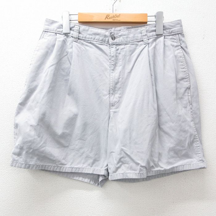 W32★古着 ショート パンツ ショーツ メンズ 80年代 80s タロン グレー 【spe】 25apr28 中古 ボトムス 短パン ショーパン ハーフ