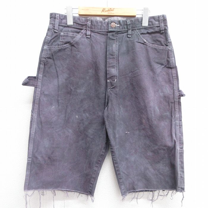 W33★古着 ディッキーズ Dickies ショート ペインター パンツ ショーツ メンズ シャーウィンウィリアムズ コットン 紫 パープル 【spe】 25apr28 中古 ボトムス 短パン ショーパン