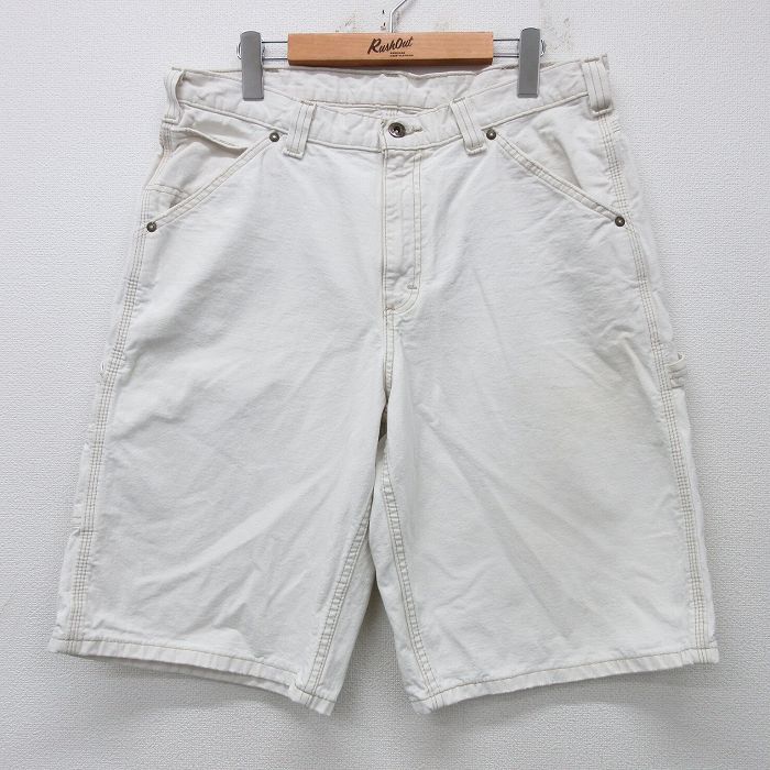 W36★古着 リー Lee ショート ペインター パンツ ショーツ メンズ 白 ホワイト デニム 25apr30 中古 ボトムス 短パン ショーパン