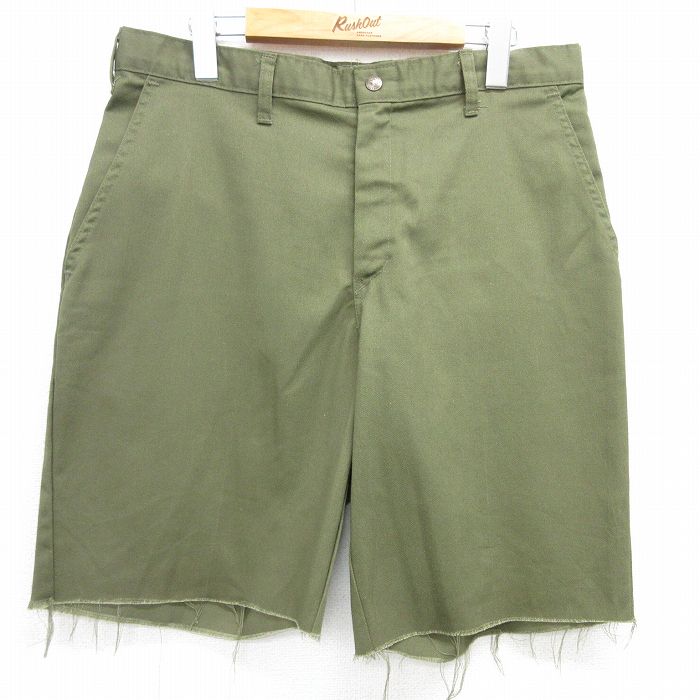 W33★古着 ショート ボーイスカウト パンツ ショーツ メンズ 90年代 90s USA製 濃緑 グリーン 25apr30 中古 ボトムス 短パン ショーパン