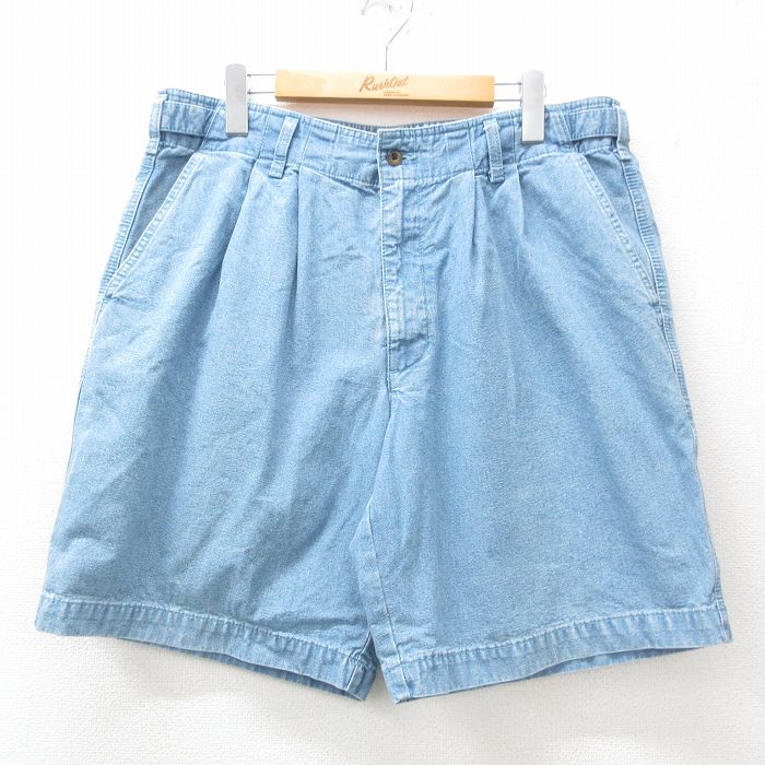 W34★古着 ドッカーズ ショート パンツ ショーツ メンズ 00年代 00s コットン 薄紺 ネイビー 25may08 中古 ボトムス 短パン ショーパン ハーフ