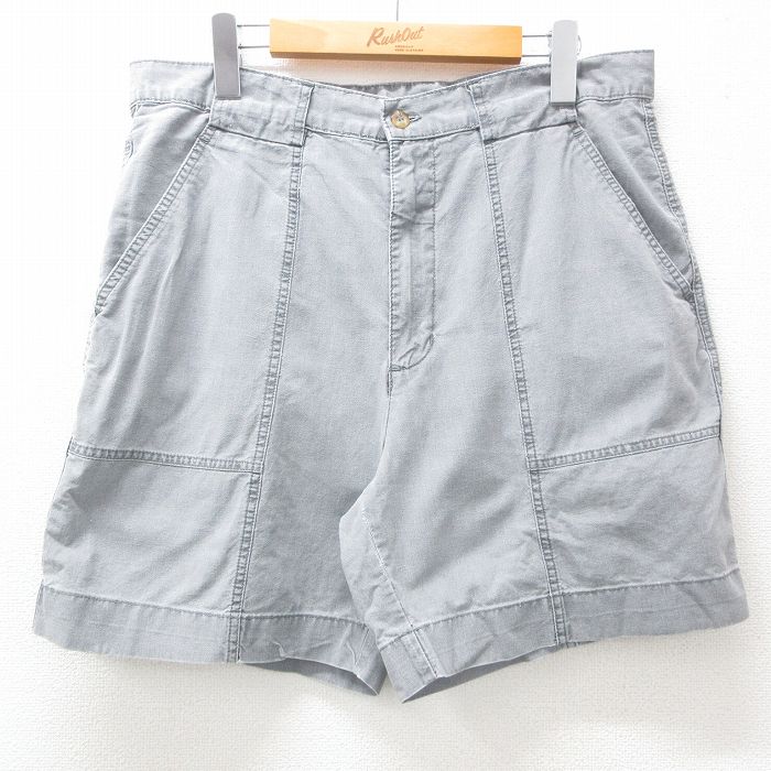 【50%OFF】W34★古着 HAGGAR ショート パンツ ショーツ メンズ コットン グレー 25may08 中古 ボトムス 短パン ショーパン ハーフ