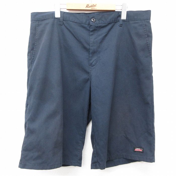 W39★古着 ディッキーズ Dickies ハーフ ワーク パンツ ショーツ メンズ 紺 ネイビー 25may08 中古 ボトムス 短パン ショーパン