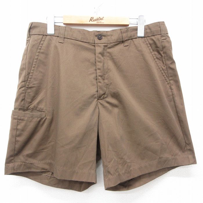 W34★古着 Wear Guard ショート パンツ ショーツ メンズ 茶 ブラウン 25may08 中古 ボトムス 短パン ショーパン ハーフ