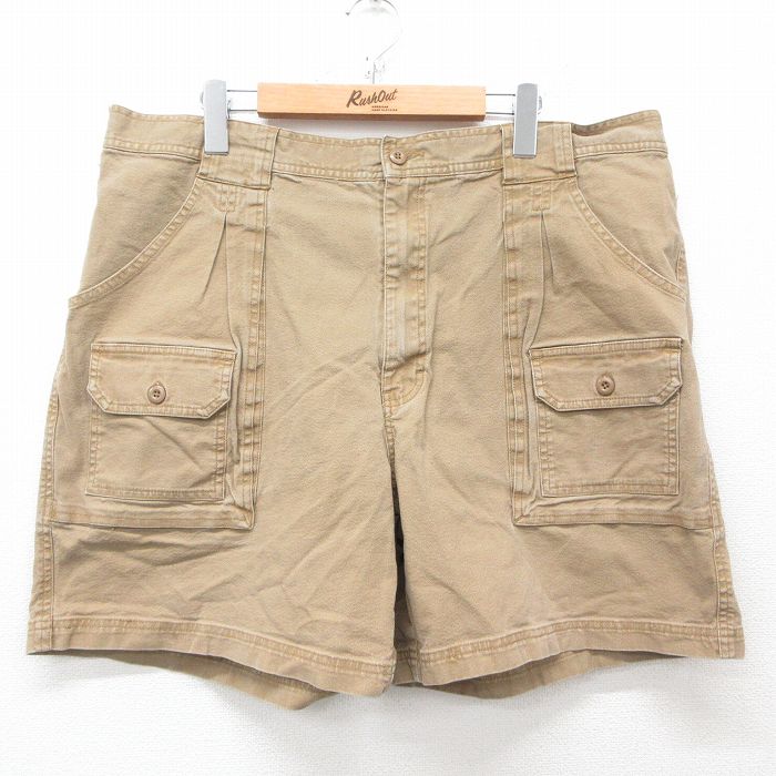 W40★古着 カベラス ショート ブッシュ パンツ ショーツ メンズ 00年代 00s 大きいサイズ ベージュ カーキ 【spe】 25may08 中古 ボトムス 短パン ショーパン