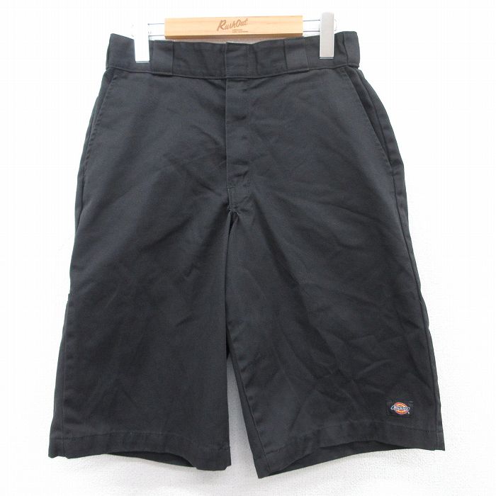 W30★古着 ディッキーズ Dickies ショート ワーク パンツ ショーツ メンズ 黒 ブラック 25may08 中古 ボトムス 短パン ショーパン