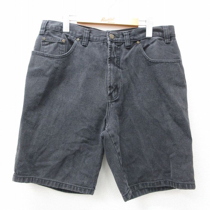 W36★古着 ルート66 ショート パンツ ショーツ メンズ 00年代 00s 黒 ブラック デニム 25may09 中古 ボトムス 短パン ショーパン ハーフ