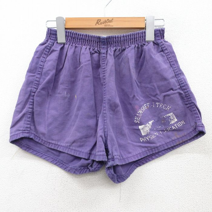W25★古着 チャンピオン champion ショート パンツ ショーツ メンズ 70年代 70s 紫 パープル 25may10 中古 ボトムス 短パン ショーパン ハーフ