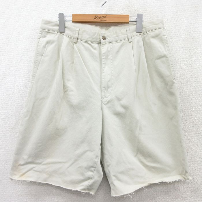 W34★古着 ギャップ GAP ショート パンツ ショーツ メンズ 90年代 90s コットン 白 ホワイト 25may10 中古 ボトムス 短パン ショーパン ハーフ