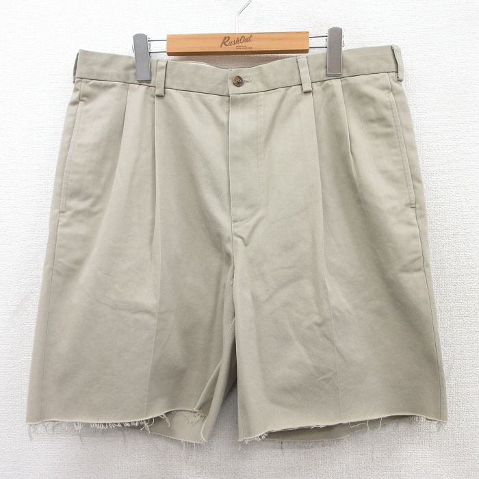 W36★古着 ブルックスブラザーズ BROOKS BROTHERS ブランド ショート パンツ ショーツ メンズ 00年代 00s コットン ベージュ カーキ 25may12 中古 ボトムス 短パン ショーパン ハーフ