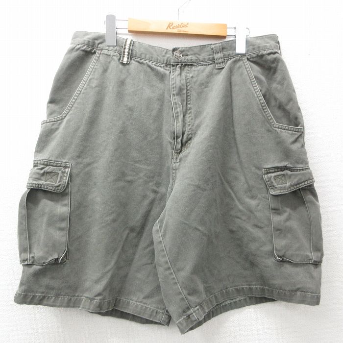 【50%OFF】W36★古着 ルート66 ショート カーゴ パンツ ショーツ メンズ 00年代 00s コットン グレー系 25may16 中古 ボトムス 短パン ショーパン