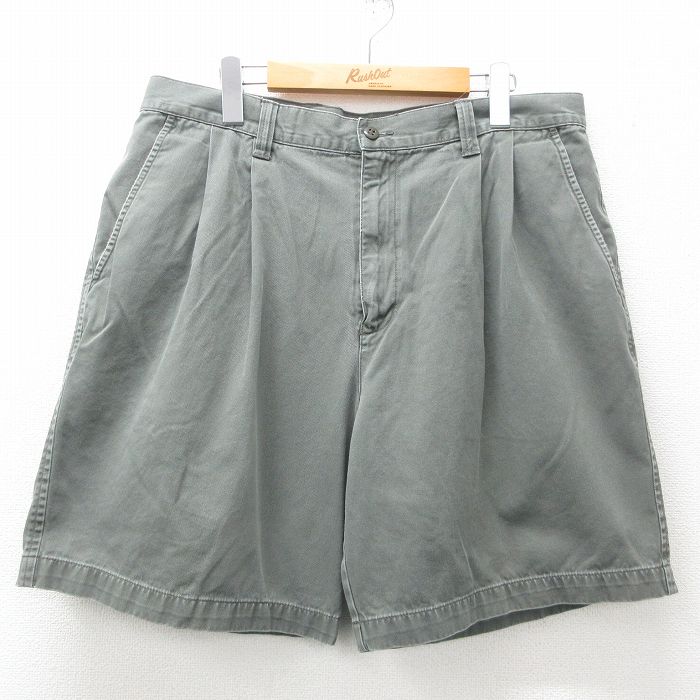 W36★古着 ドッカーズ ショート パンツ ショーツ メンズ コットン 緑系 グリーン 25may16 中古 ボトムス 短パン ショーパン ハーフ