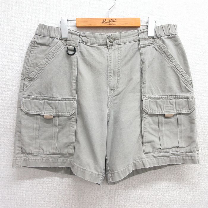 【50%OFF】W36★古着 コロンビア COLUMBIA ショート ブッシュ パンツ ショーツ メンズ 00年代 00s ダック地 コットン ベージュ系 カーキ 25may17 中古 ボトムス 短パン ショーパン