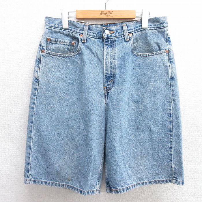 W33★古着 リーバイス Levis 550 ショート パンツ ショーツ メンズ 00年代 00s コットン 紺 ネイビー デニム 25may20 中古 ボトムス 短パン ショーパン ハーフ