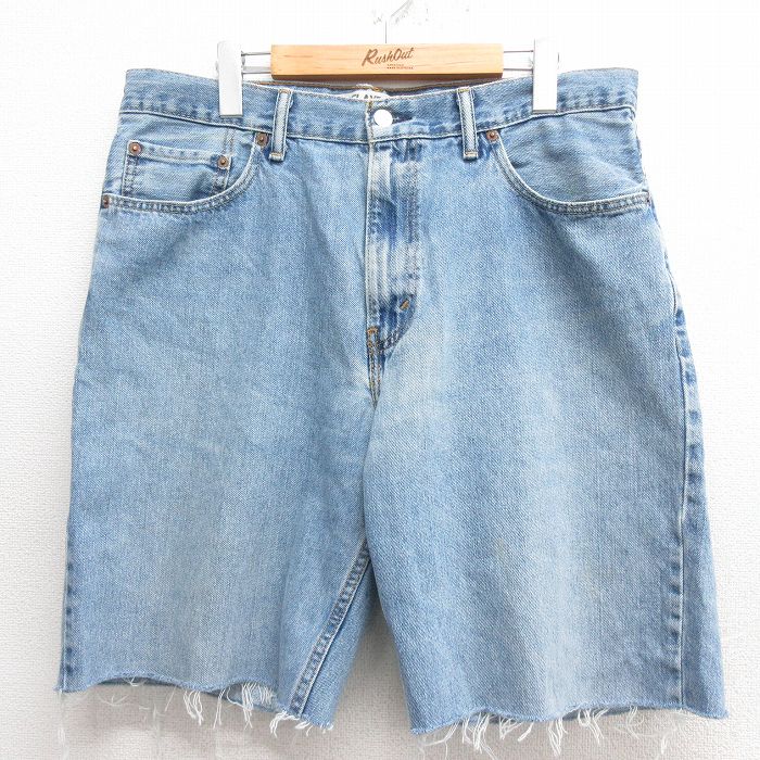 W36★古着 リーバイス Levis 550 ショート パンツ ショーツ メンズ コットン 紺 ネイビー デニム 25may26 中古 ボトムス 短パン ショーパン ハーフ