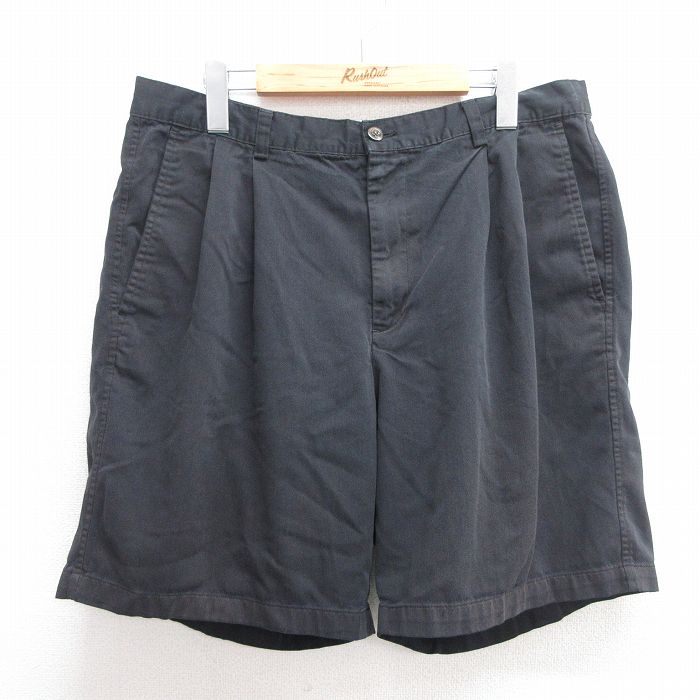 W36★古着 HAGGAR ショート パンツ ショーツ メンズ 黒 ブラック 25may30 中古 ボトムス 短パン ショーパン ハーフ