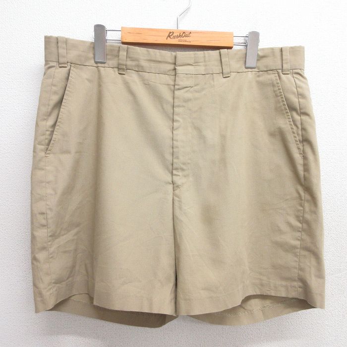 W37★古着 ランズエンド ショート パンツ ショーツ メンズ 00年代 00s ベージュ カーキ 25may31 中古 ボトムス 短パン ショーパン ハーフ