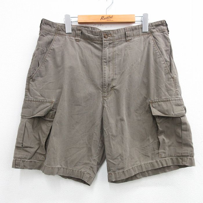 W36★古着 ウールリッチ WOOLRICH ショート カーゴ パンツ ショーツ メンズ ダック地 コットン 茶系 ブラウン 25may31 中古 ボトムス 短パン ショーパン