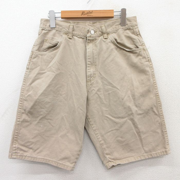 W30★古着 ラングラー Wrangler ショート パンツ ショーツ メンズ 90年代 90s コットン USA製 ベージュ カーキ デニム 【spe】 25jun03 中古 ボトムス 短パン ショーパン ハーフ