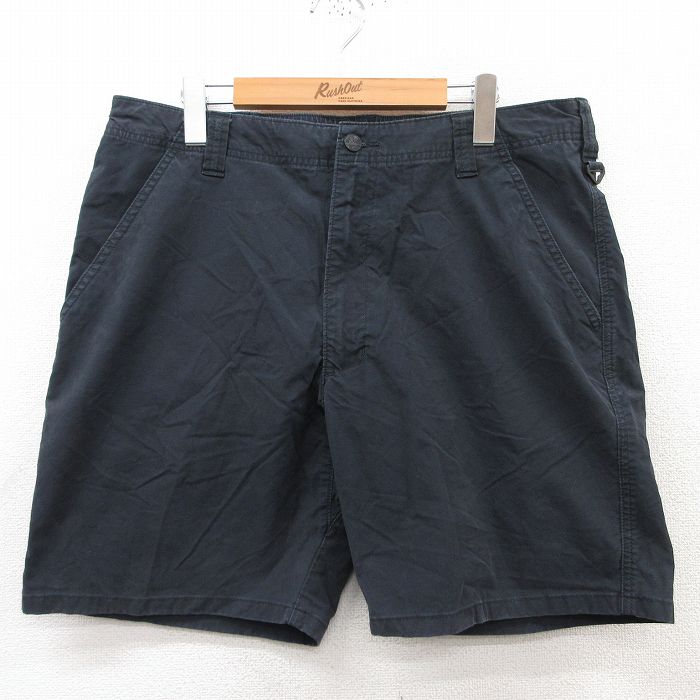W36★古着 ラングラー Wrangler ショート パンツ ショーツ メンズ 黒 ブラック 25jun03 中古 ボトムス 短パン ショーパン ハーフ