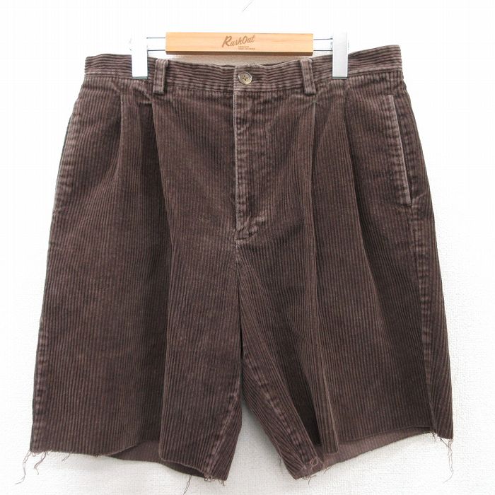 【50%OFF】W35★古着 ギャップ GAP ショート コーデュロイ パンツ ショーツ メンズ 00年代 00s 太畝 濃茶 ブラウン 25jun03 中古 ボトムス 短パン ショーパン