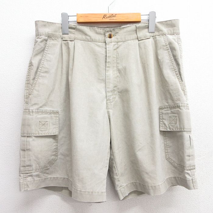 W37★古着 ビューグルボーイ ショート カーゴ パンツ ショーツ メンズ 00年代 00s 薄ベージュ カーキ 25jun03 中古 ボトムス 短パン ショーパン