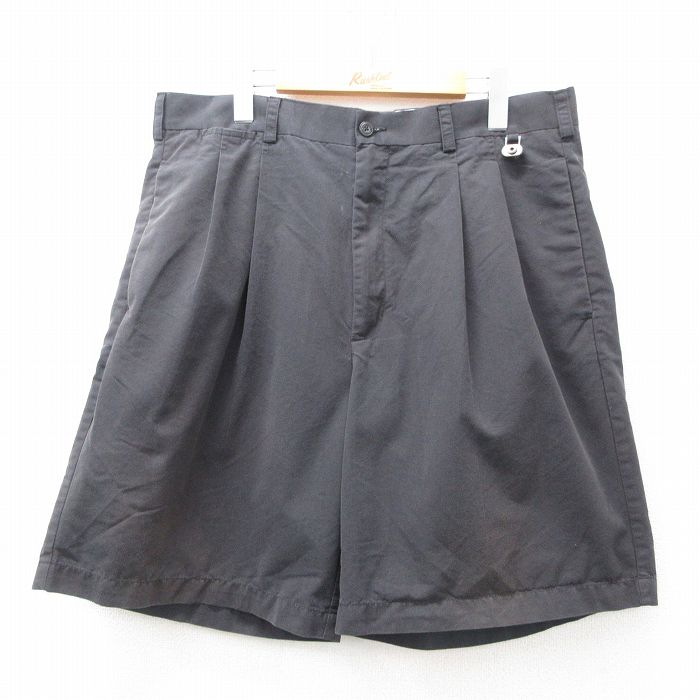 W36★古着 ショート パンツ ショーツ メンズ 黒 ブラック 25jun03 中古 ボトムス 短パン ショーパン ハーフ