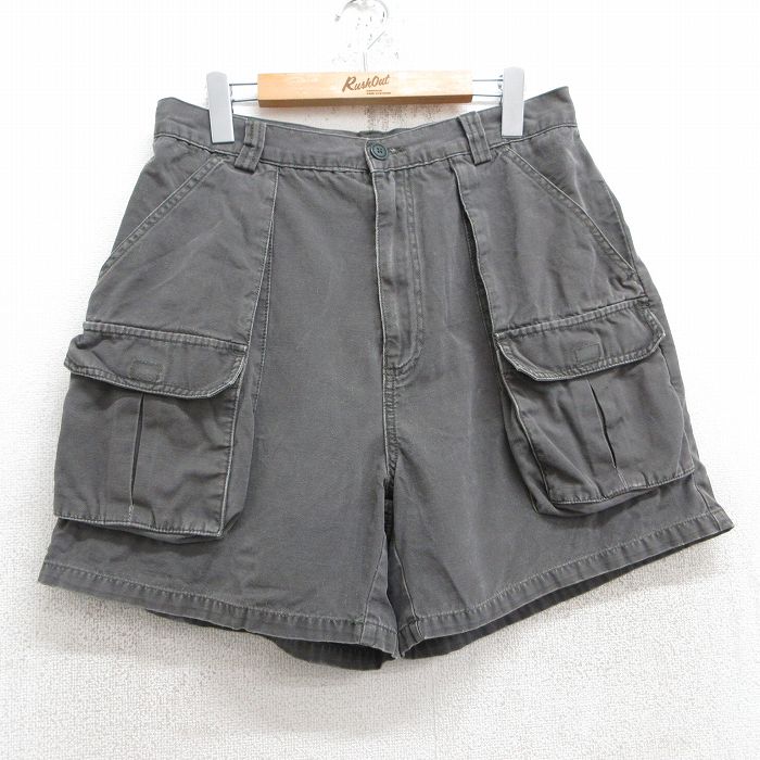 W30★古着 アメリカンイーグル American Eagle ショート ブッシュ パンツ ショーツ メンズ ダック地 コットン 濃グレー系 25jun11 中古 ボトムス 短パン ショーパン